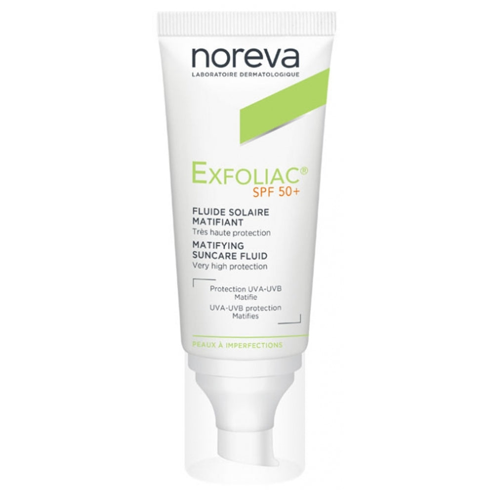 Noreva Exfoliac SPF50+ Mattifying Sun Fluid 40ml sunscreen